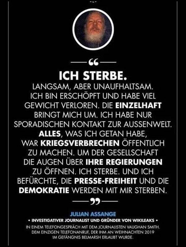 Neue Vorstösse zur Freilassung von Julian Assange Neue Vorstösse zur Freilassung von Julian Assange